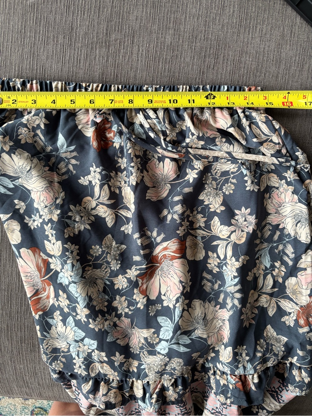 Sienna Sky LARGE Navy Floral Tiered Maxi Skirt Boho Cottagecore Prairie - Picture 8 of 9